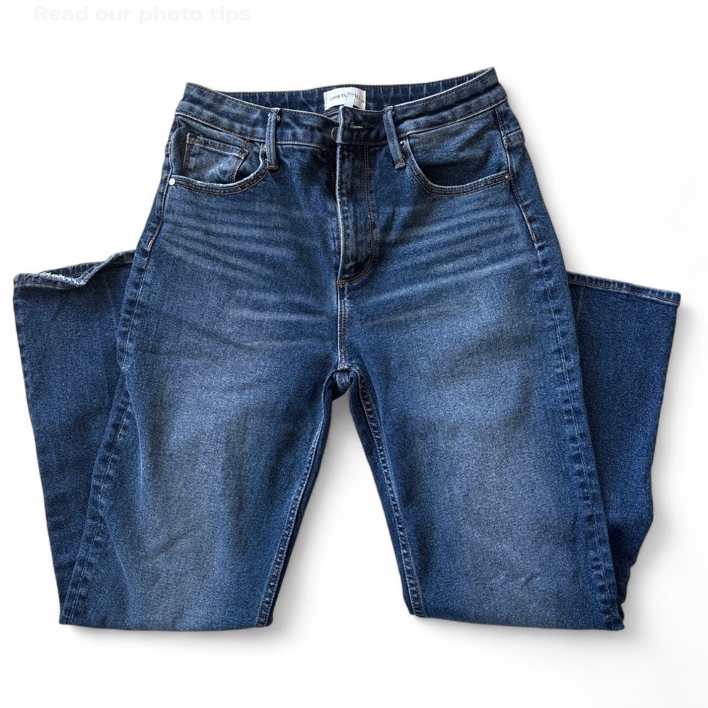 DRIFTWOOD Women's Straight Leg Jeans in Dark Blue Wash